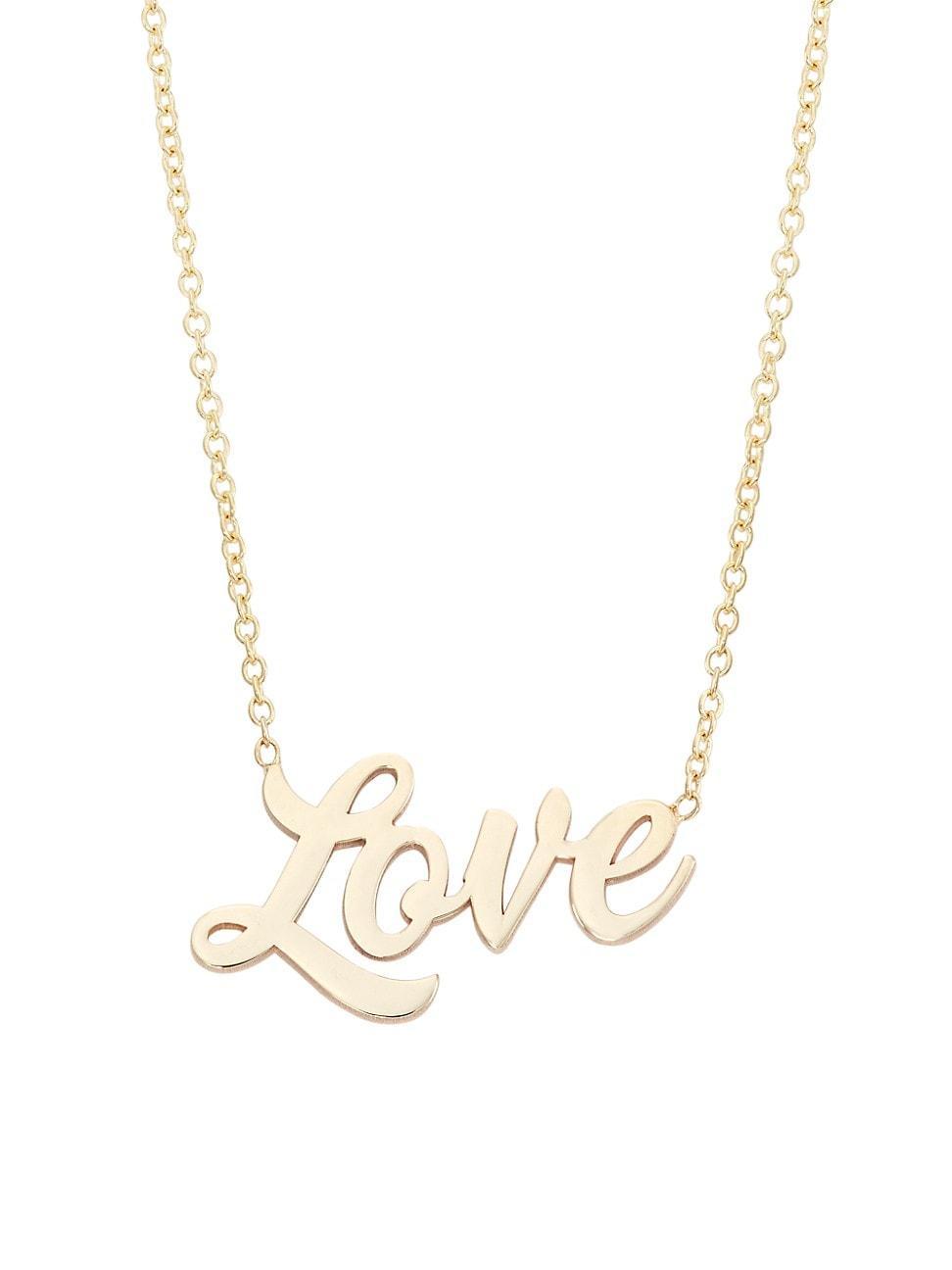 Womens Tender Tokens 14K Yellow Gold Love Pendant Necklace Product Image