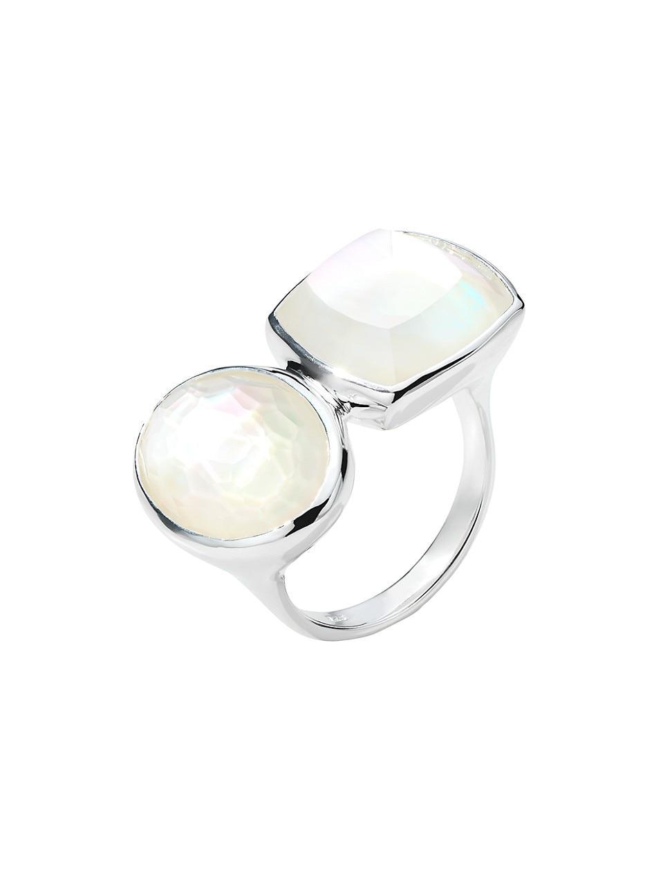 Womens Rock Candy Large Stone Mixed-Cut Oval & Cushion Sterling Silver & Doublet Ring Product Image