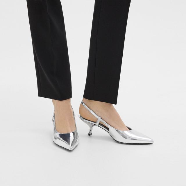 Metallic Leather Micro Slingback Pump | Theory Product Image