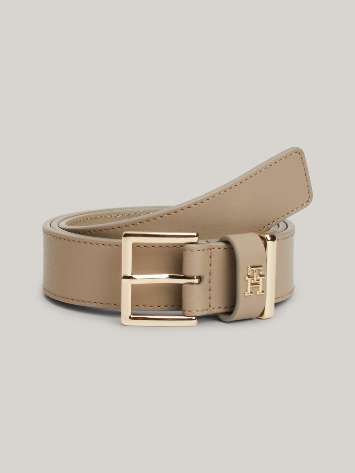 Tommy Hilfiger Women's TH Monogram Double Keeper Leather Belt Product Image