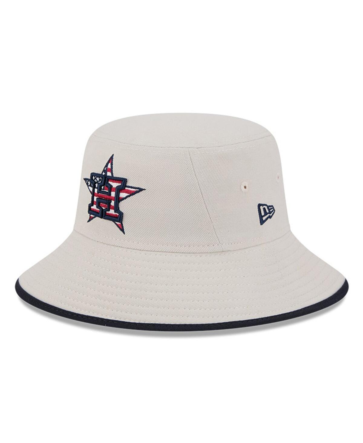 New Era Mens Khaki Houston Astros 2024 Fourth of July Bucket Hat Product Image