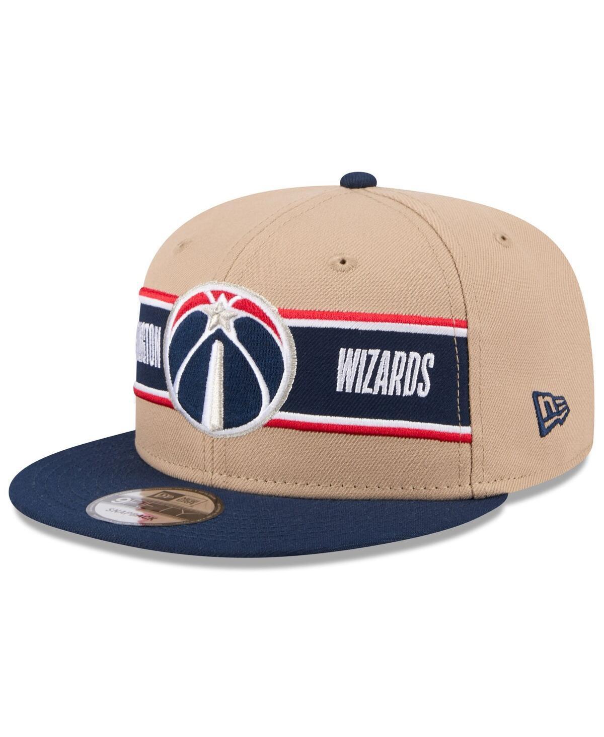 New Era Mens Tan Washington Wizards 2024 Nba Draft 9FIFTY Snapback Hat - Tan, Navy Product Image