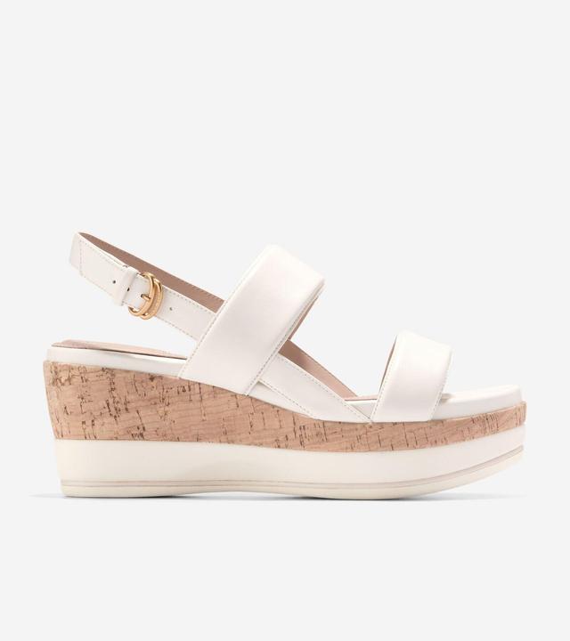 Cole Haan Womens Aislin Wedge Sandal - Beige Size 7.5 Product Image