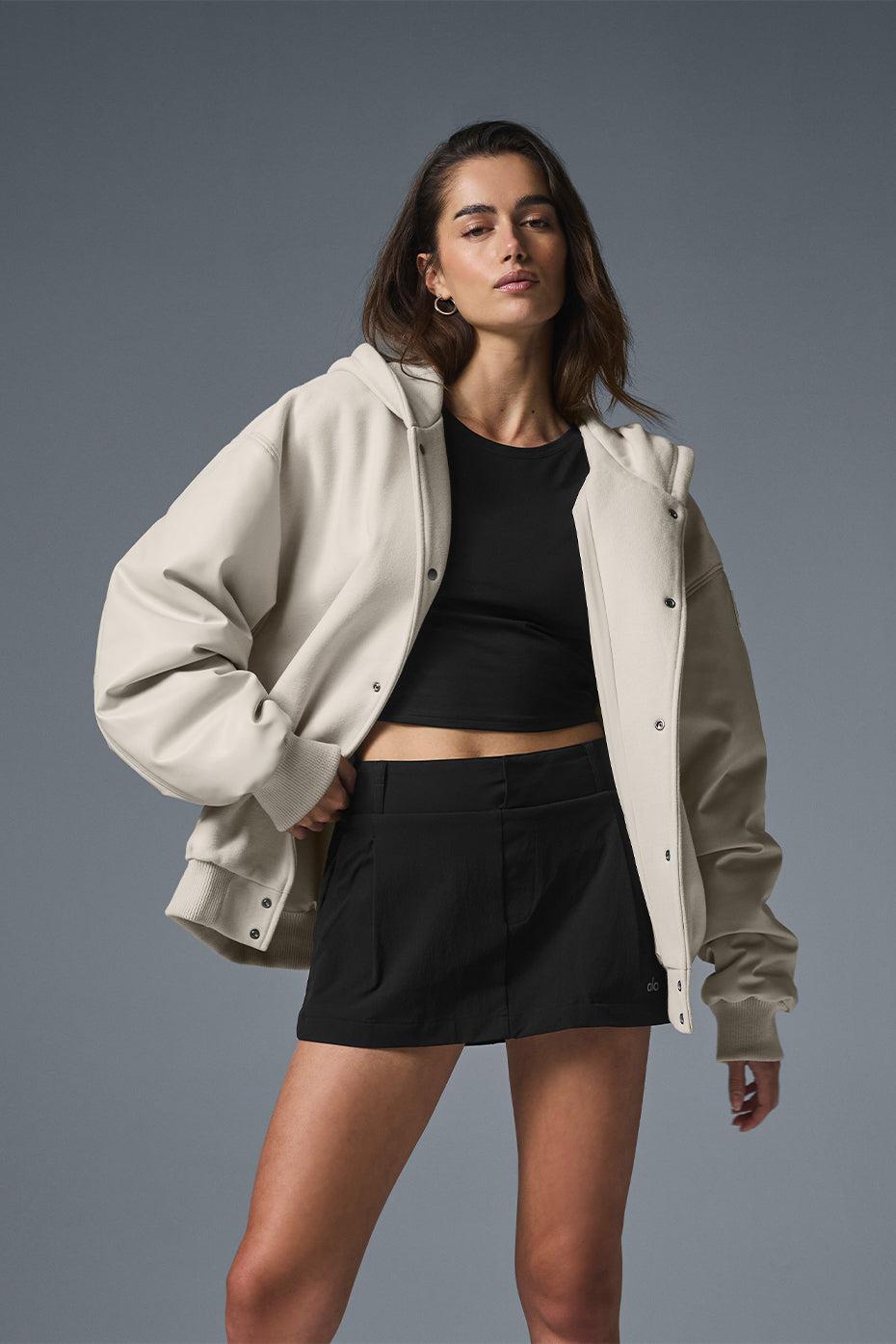 Select Hooded Bomber Jacket - Bone Female Product Image