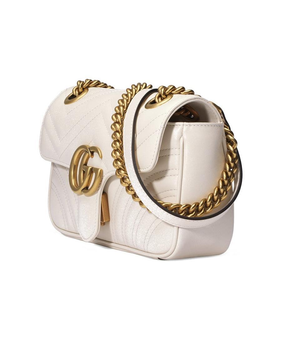 GUCCI Gg Marmont Mini Crossbody Bag In White Product Image