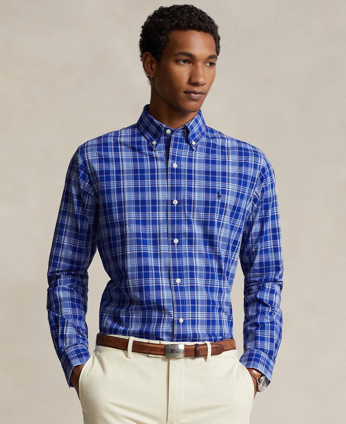 Polo Ralph Lauren Classic Fit Plaid Stretch Poplin Shirt (6275 Multi) Men's Clothing Product Image