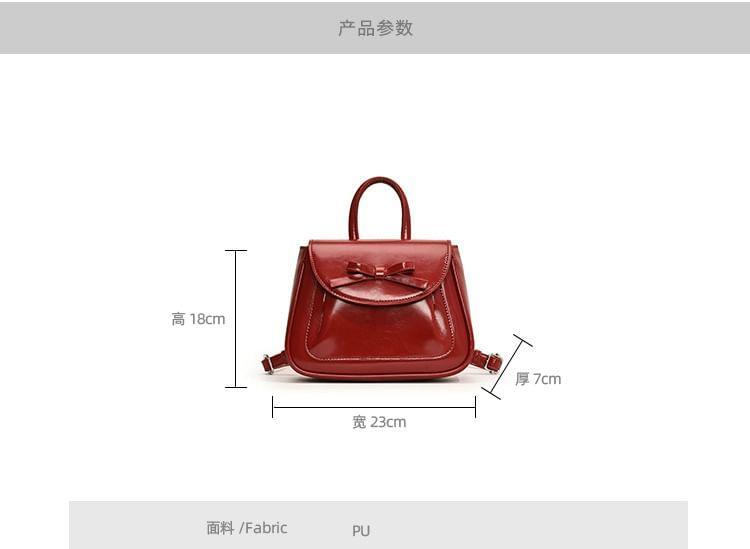 Faux Leather Bow Flap Crossbody Bag Product Image