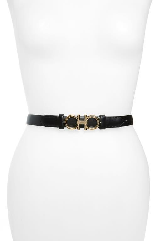 FERRAGAMO Double Gancio Reversible Leather Belt Product Image