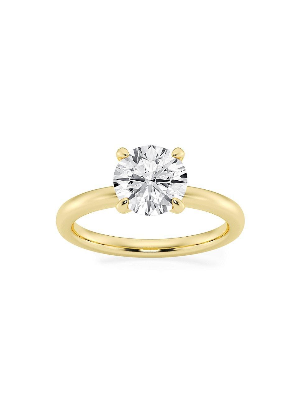 Womens 14K Yellow Gold & Round Lab-Grown Diamond Solitaire Ring/1.00-5.00 TCW Product Image