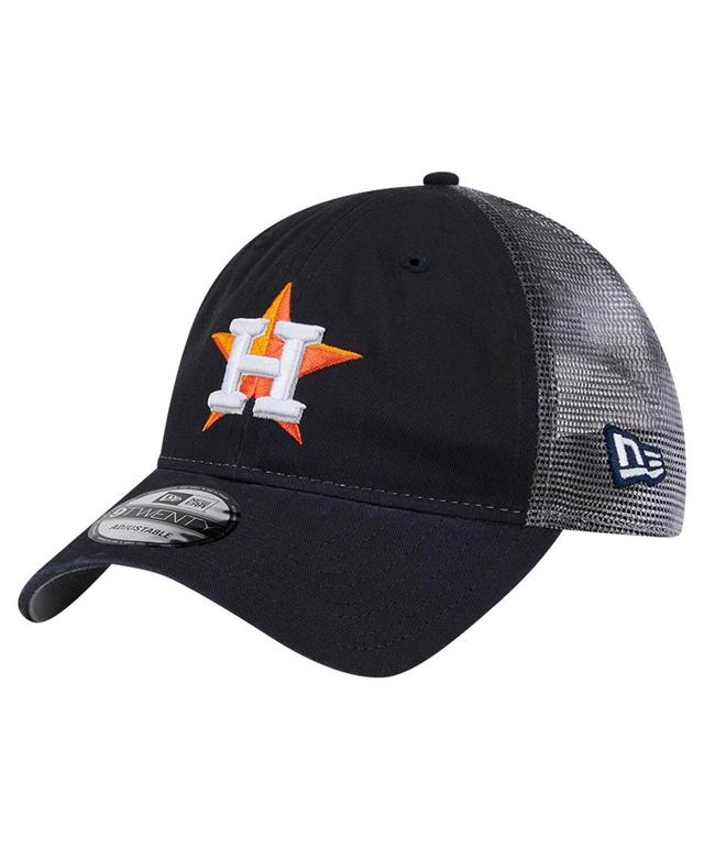 New Era Mens Navy Houston Astros Team Slick Trucker 9TWENTY Adjustable Hat Product Image