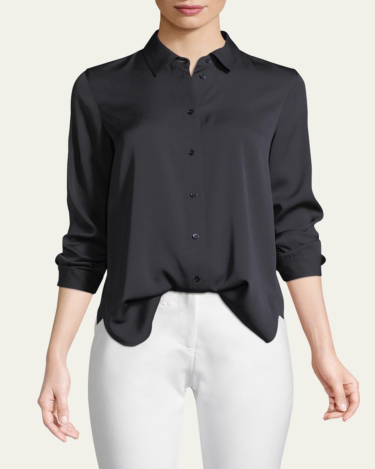 Vince Slim Silk Blouse Product Image