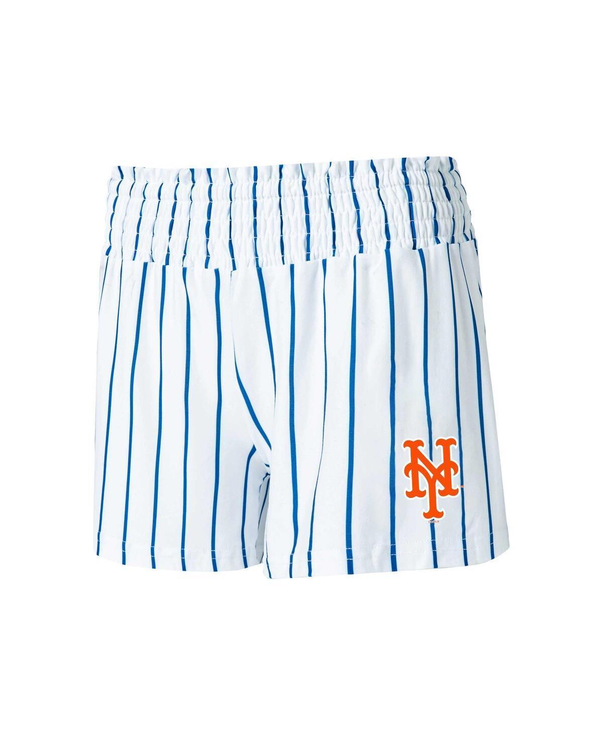 Womens Concepts Sport White New York Mets Reel Pinstripe Sleep Shorts Product Image