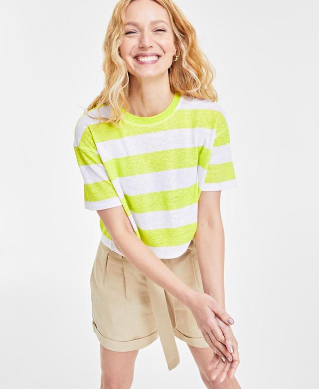 On 34th Womens Cropped Stripe T-Shirt, Created for Macys Product Image