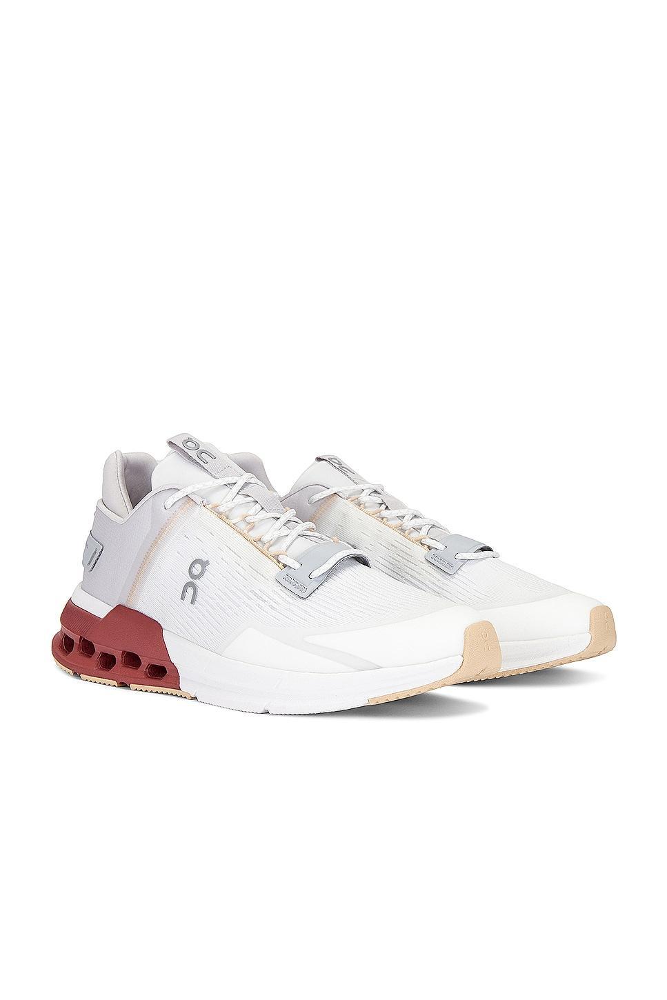 On Cloudnova Flux Sneaker in Undyed White & Auburn - Grey. Size 9.5 (also in 10, 10.5, 8, 8.5, 9). Product Image