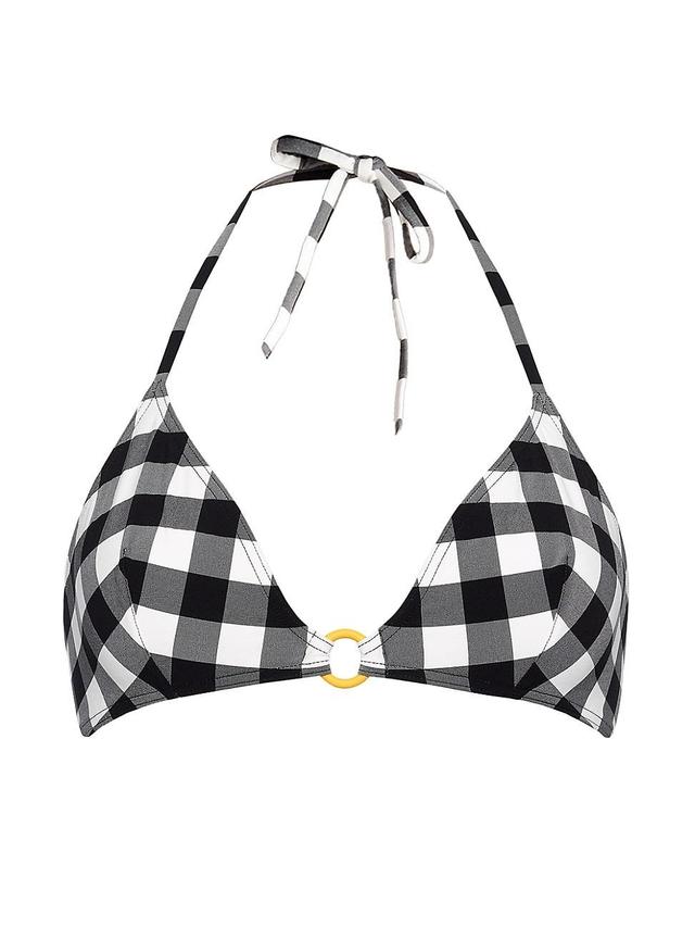 Womens Culture Gingham Triangle Bikini Top Product Image