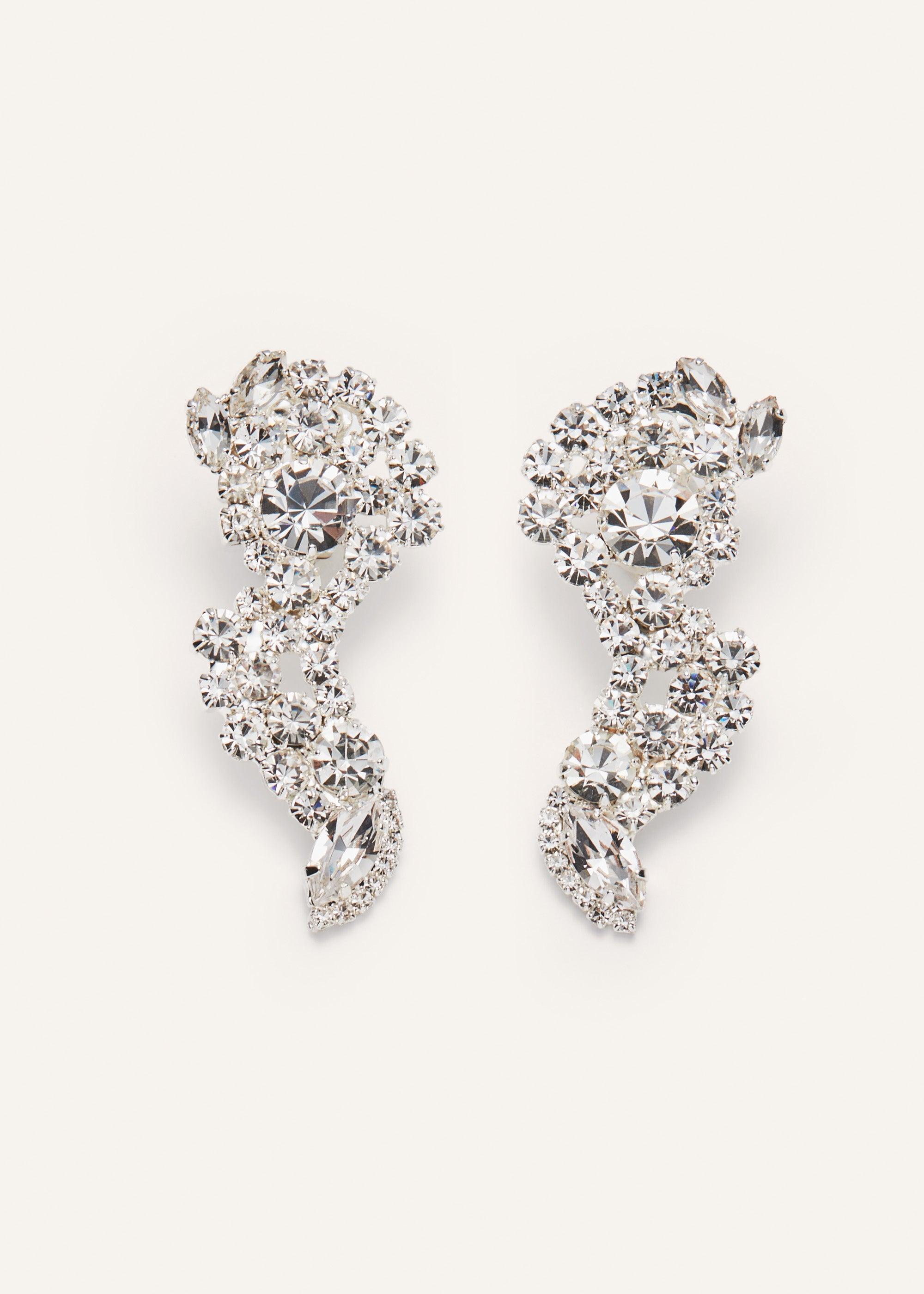 Crystal scatter drop earrings in silver Product Image