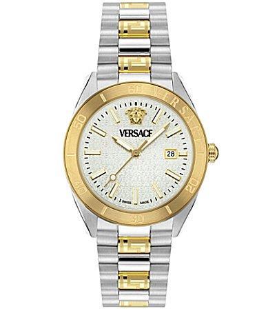 Versace Mens Swiss Two-Tone Stainless Steel Bracelet Watch 42mm Product Image