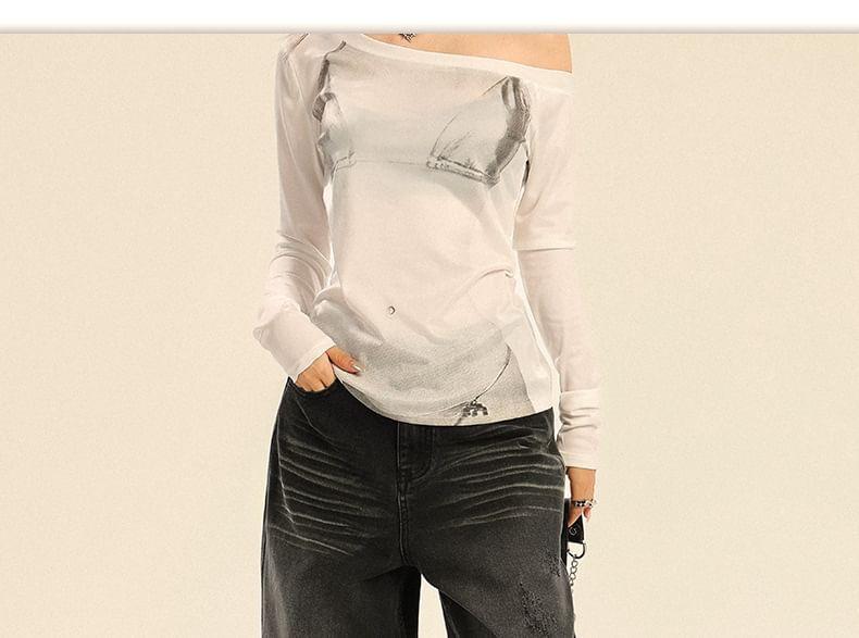 Mid Waist Washed Wide Leg Jeans (Various Designs) Product Image