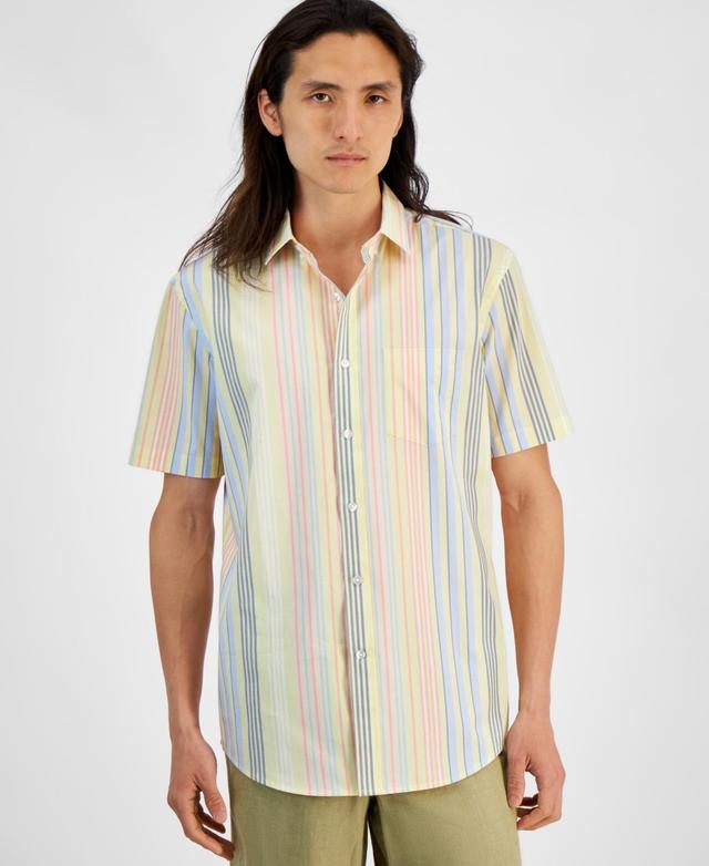 Men's Cali Regular-Fit Stretch Stripe Button-Down Poplin Shirt, Created for Macy's Product Image