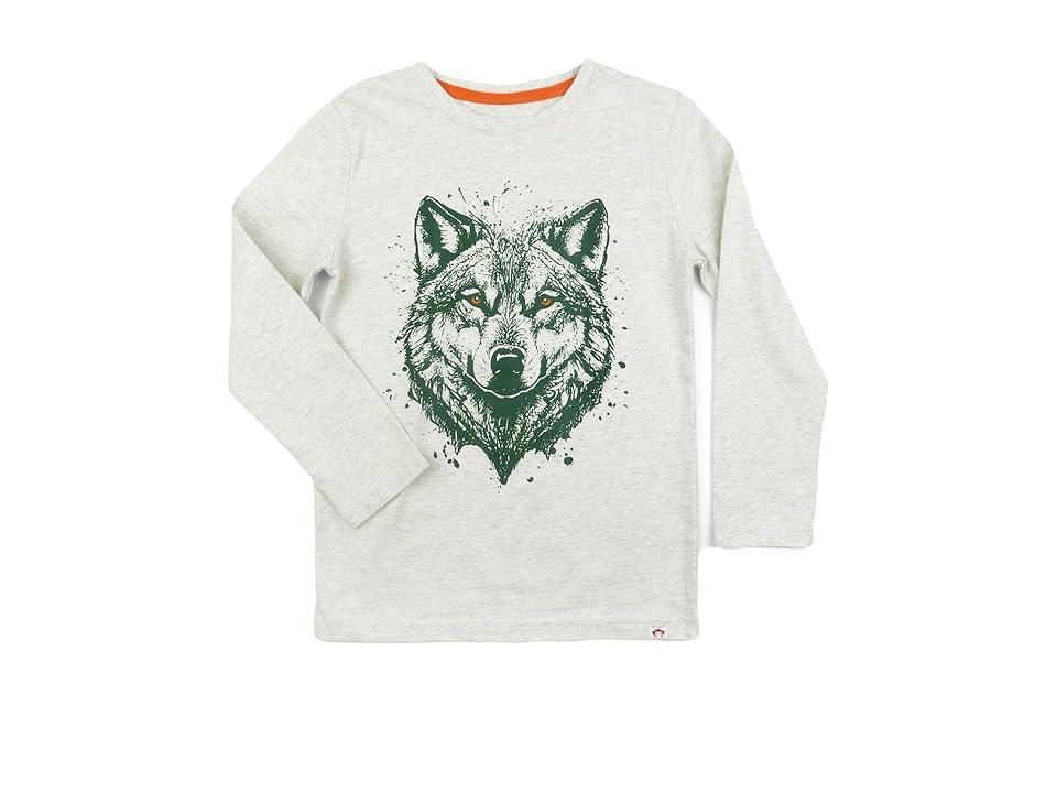 Appaman Kids Graphic Long Sleeve Tee - Wolf Ink (Toddler/Little Kids/Big Kids) (Cloud Heather) Men's T Shirt Product Image