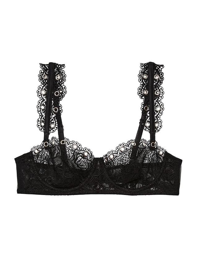 Womens Grommet Lace Balconette Bra Product Image