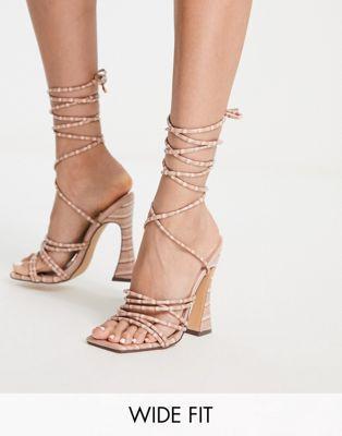 Glamorous Wide Fit ankle strap heel sandals Product Image