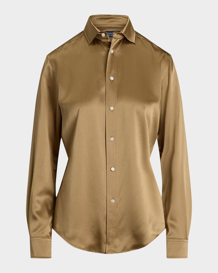 Slim-Fit Silk Shirt Product Image