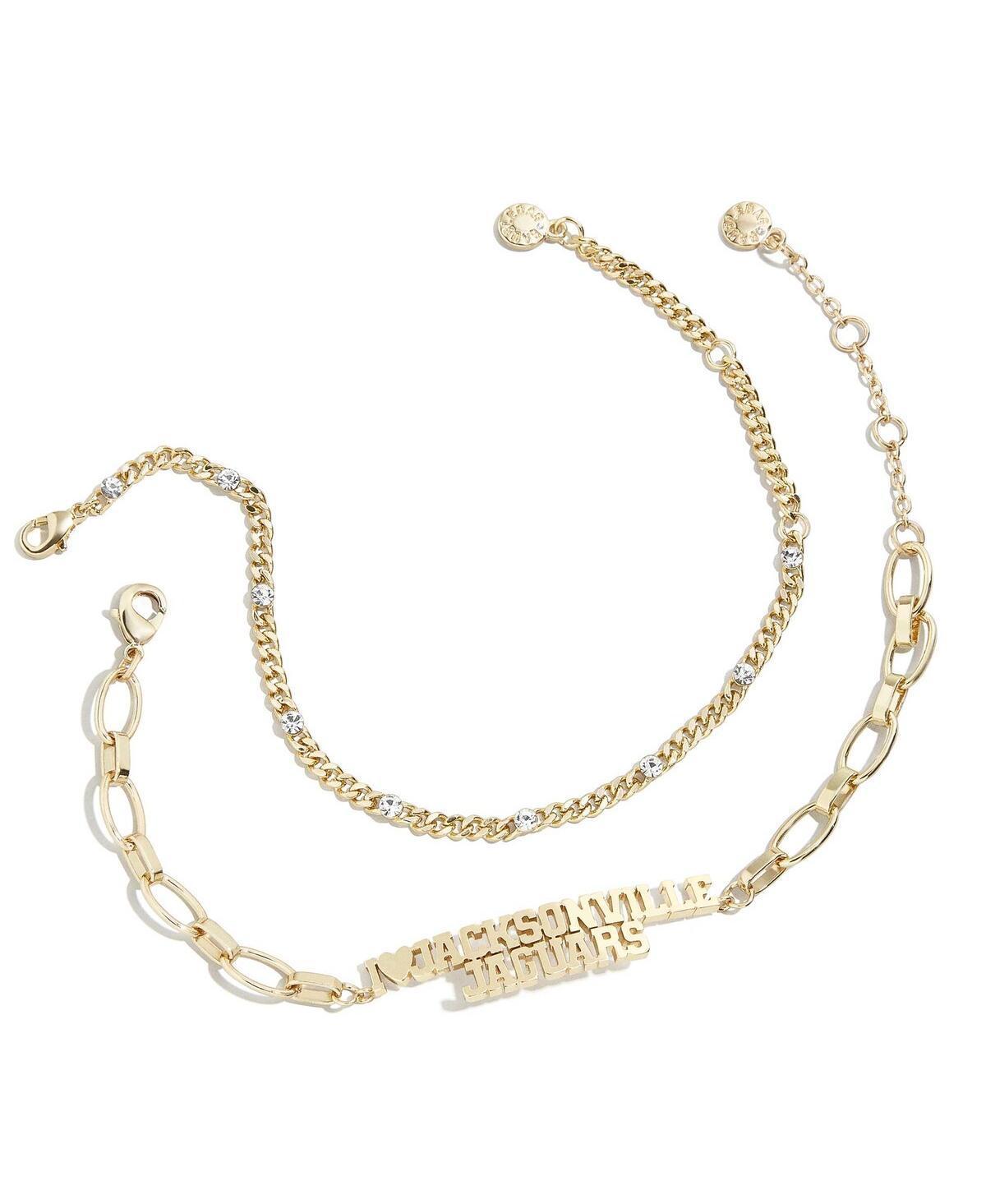 Womens Wear by Erin Andrews x Baublebar Gold-Tone Jacksonville Jaguars Linear Bracelet Set Product Image