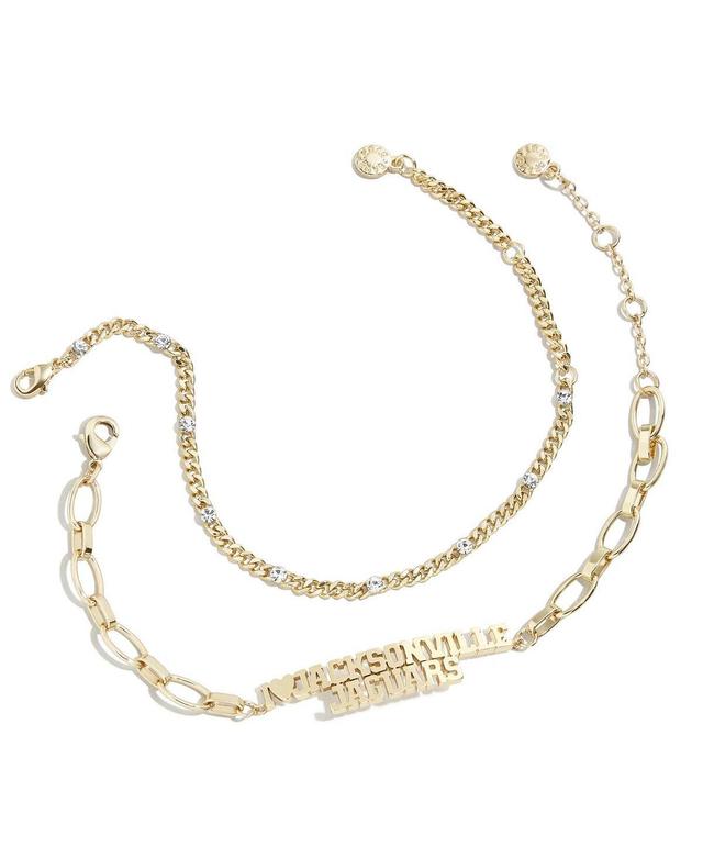 Womens Wear by Erin Andrews x Baublebar Gold-Tone Jacksonville Jaguars Linear Bracelet Set Product Image