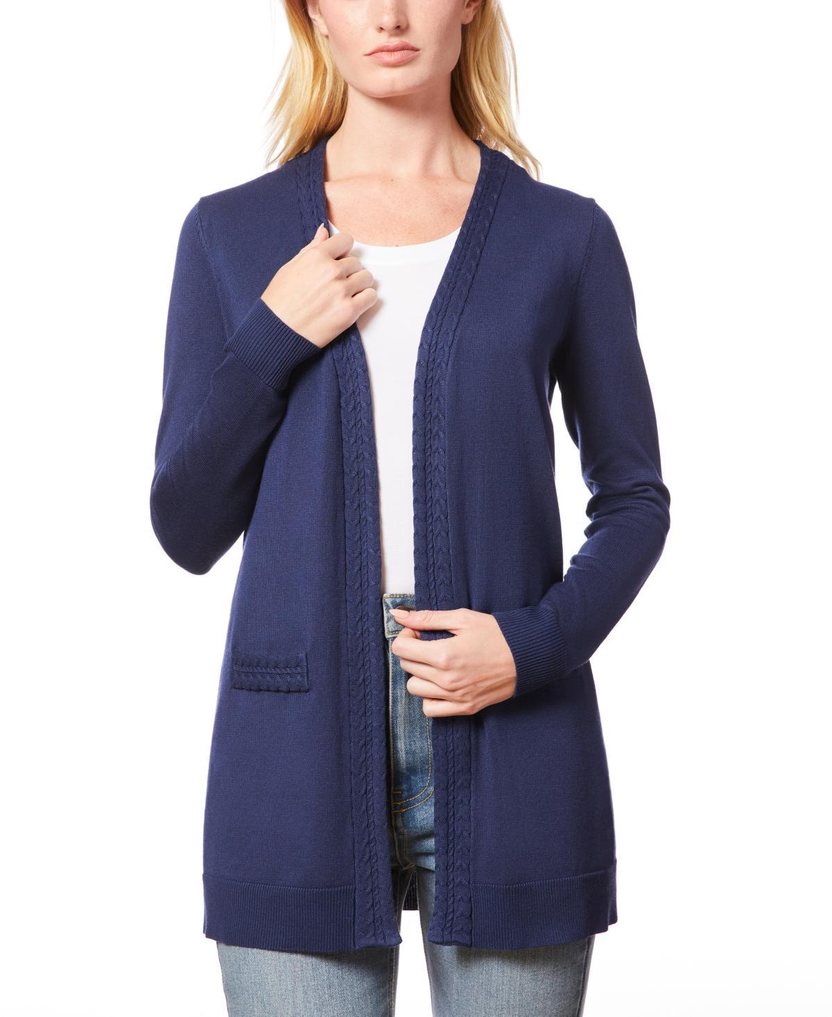 Melissa Paige Womens Braided-Trim Open-Front Cardigan, Regular & Petites Product Image