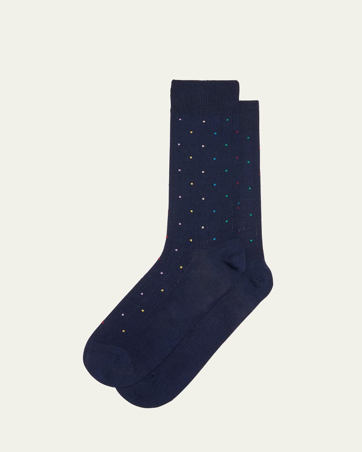 Mens Signature Dot Print Crew Socks Product Image