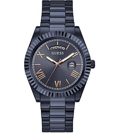 Guess Mens Continental Analog Navy IP Bracelet Watch Product Image