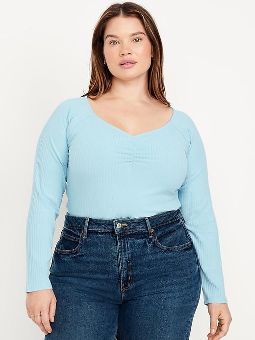 Cinched Rib-Knit Top Product Image