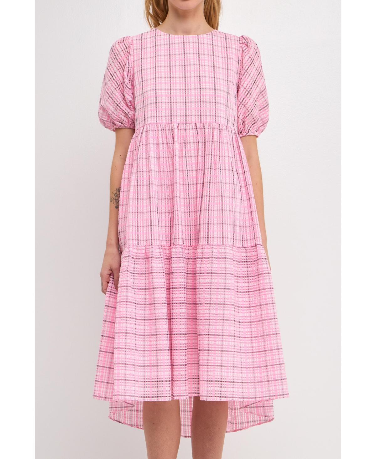 English Factory Womens Plaid Midi Dress Product Image