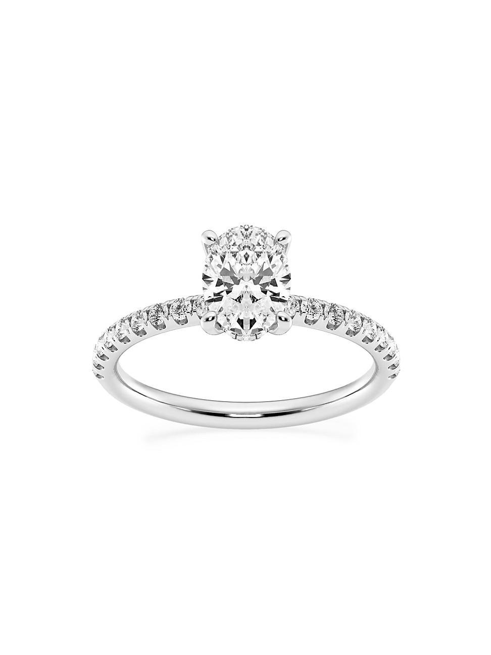 Womens Platinum & Oval Lab-Grown Diamond Hidden Halo Ring/0.80-3.41 TCW Product Image