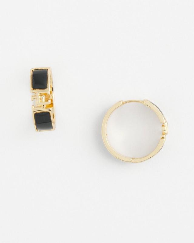 No Droop Black CC Hoop Earrings   Chico's - Black - Women Product Image