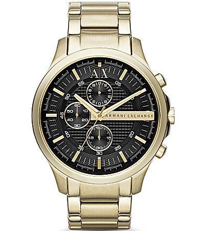 Armani Exchange Chronograph Gold-Tone Stainless Steel Bracelet Watch Product Image