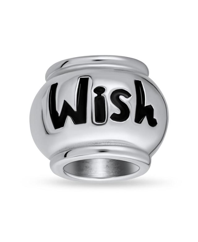 Bling Jewelry Good Luck Words Saying Wish Message Barrel Charm Bead For Women Sterling Silver Fits European BraceletBead Charm Product Image