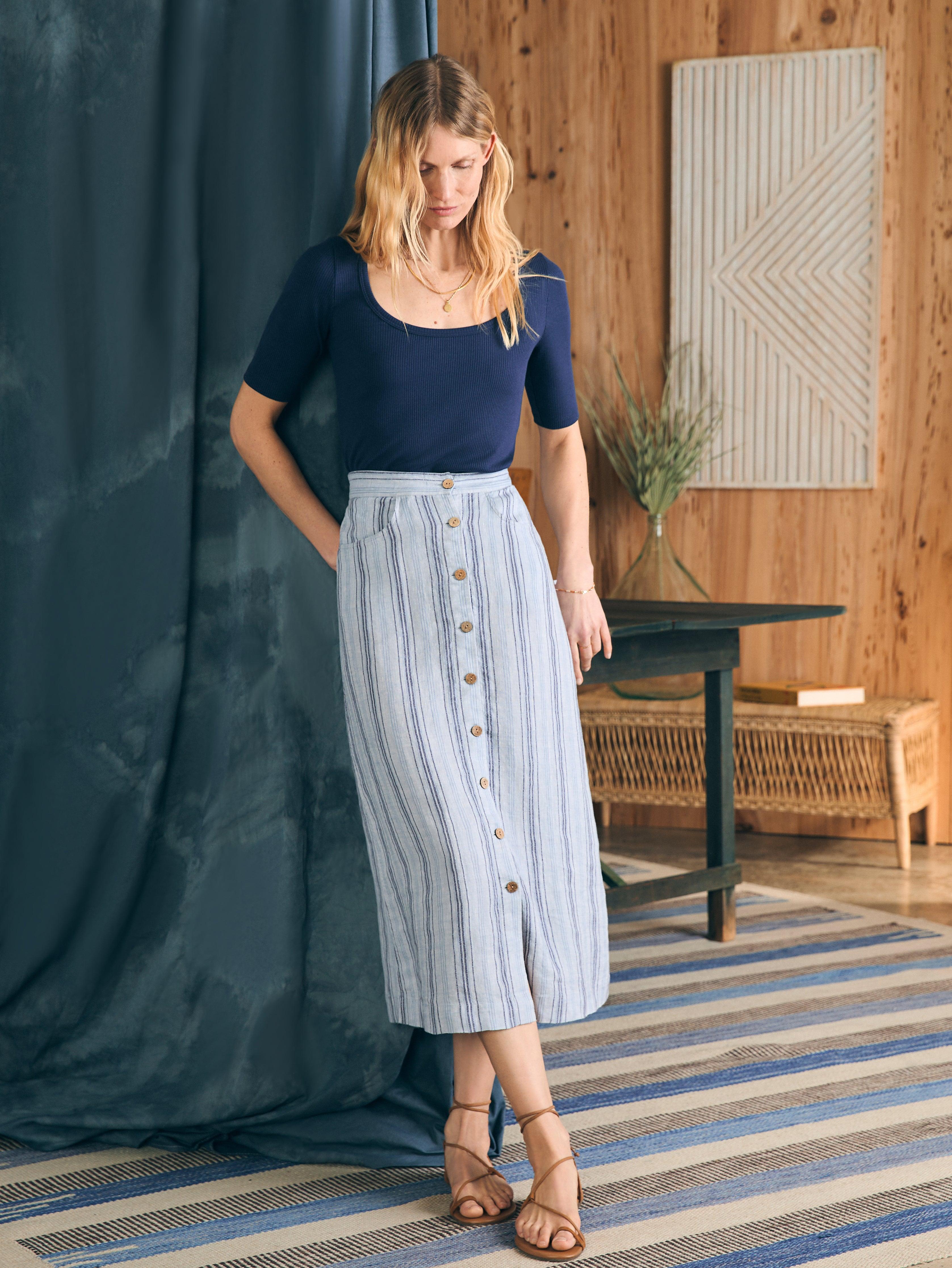 La Jolla Skirt - Day Lily Stripe Female Product Image