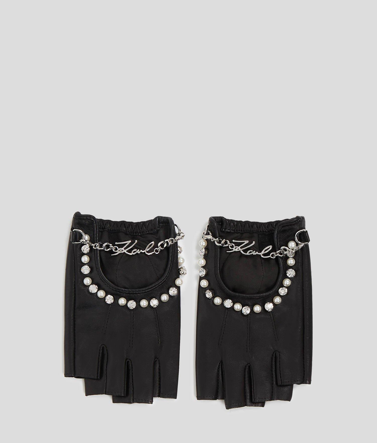 K/SIGNATURE PEARL FINGERLESS GLOVES Product Image