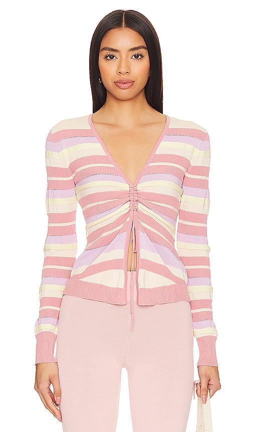 Lovers and Friends Kit Striped Sweater in Pink & Lilac Multi Product Image