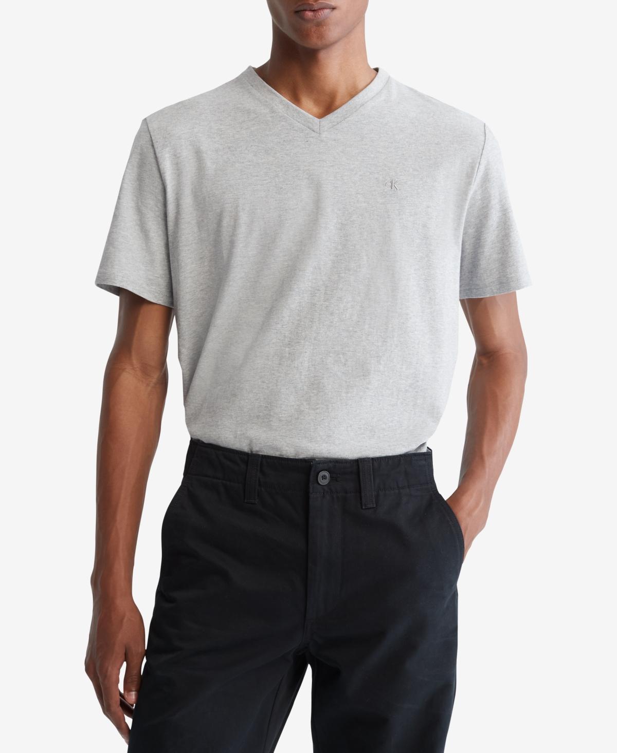 Calvin Klein Short Sleeve Smooth Cotton Solid V-Neck T Product Image