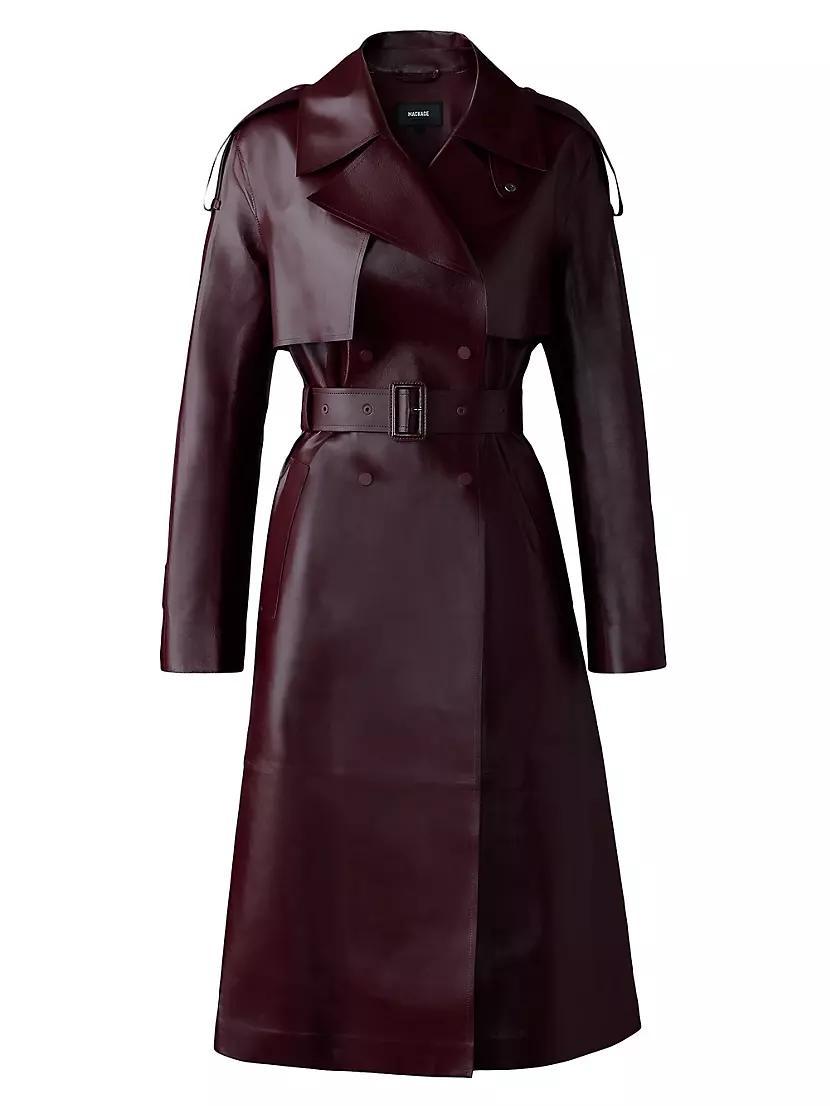 Carmela Leather Belted Trench Coat product image