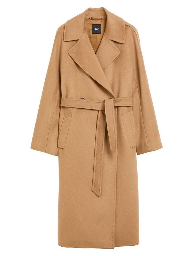 Womens Virgin Wool Wrap Coat Product Image