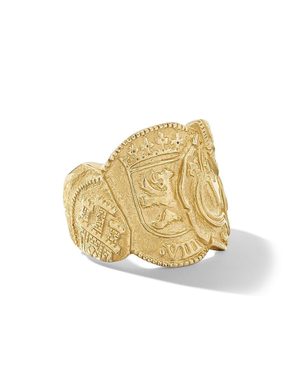 Mens Shipwreck Signet Ring in 18K Yellow Gold, 24MM Product Image