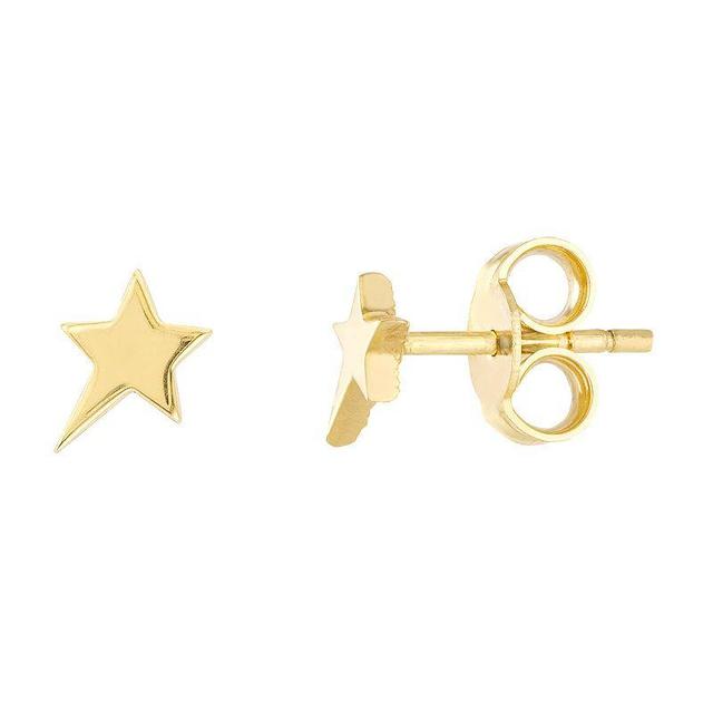 14k Gold Shooting Star Stud Earrings, Womens Product Image