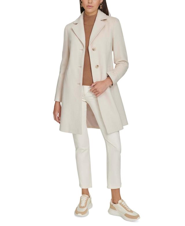 Calvin Klein Womens Single-Breasted Wool Blend Coat Product Image