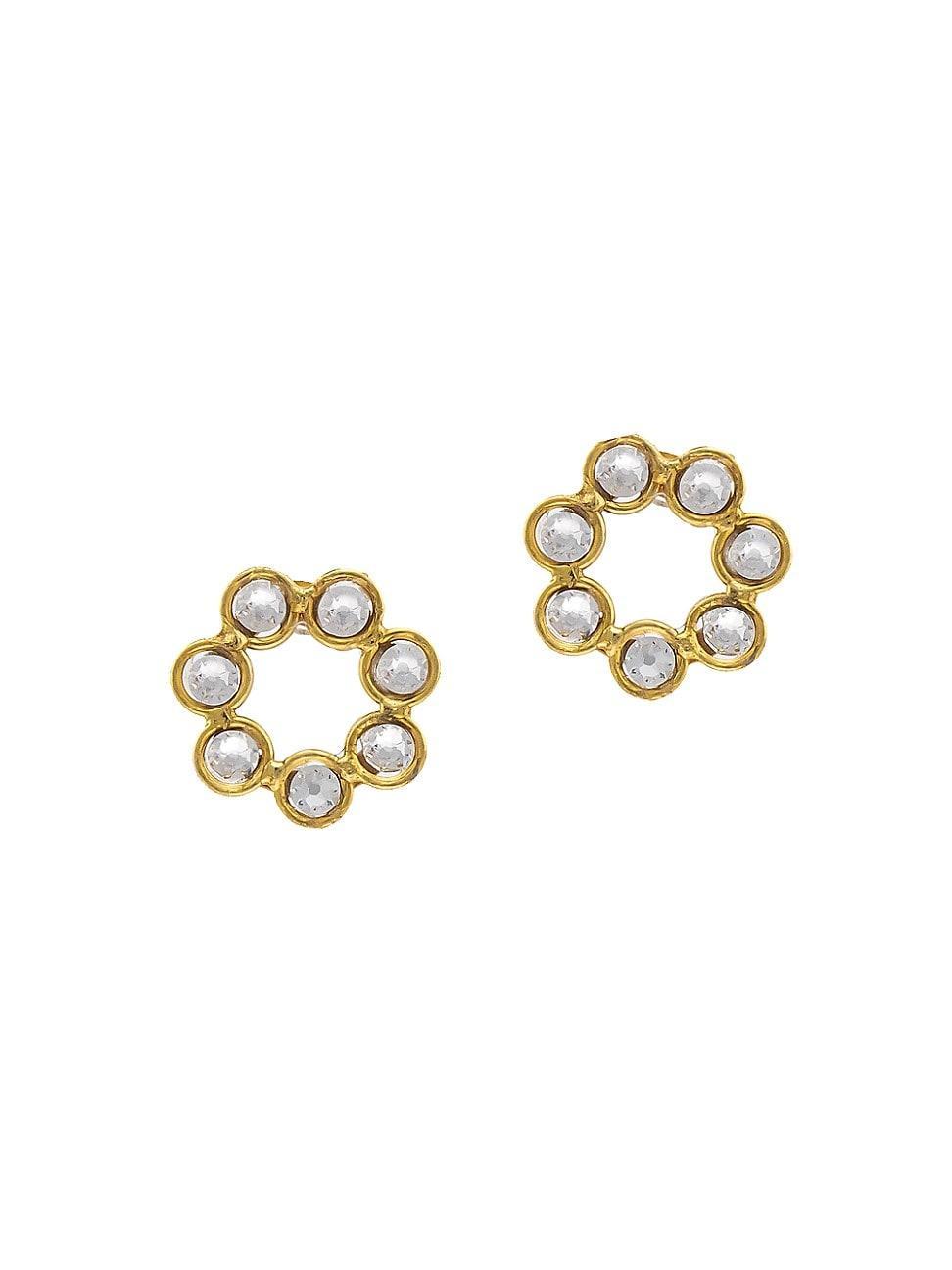 Womens Daisy 22K Gold-Plated & Swarovski Crystal Stud Earrings Product Image