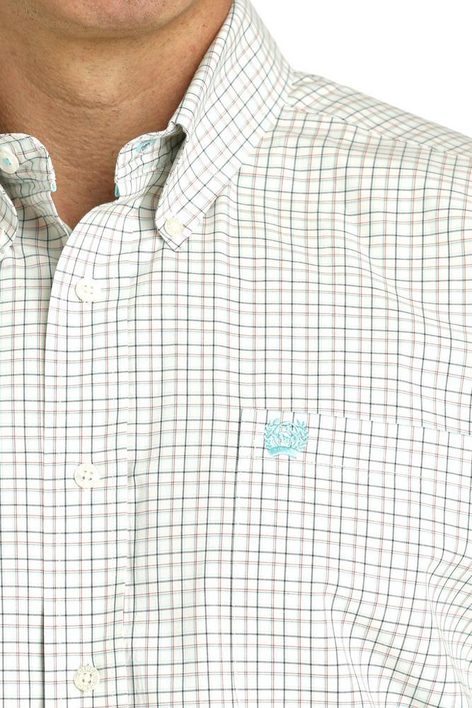 Cinch® Men's L/S Cream/Charcoal Plaid Button Shirt Product Image