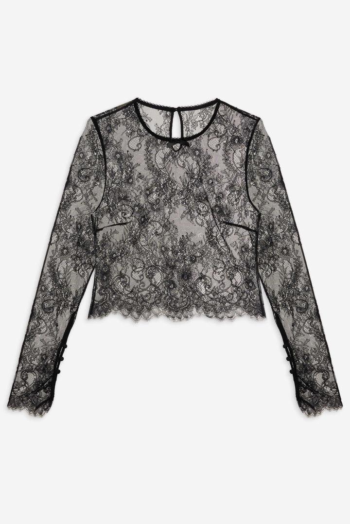 Sonja Lace Top — Black Product Image